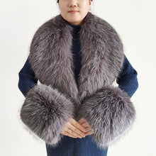 Women's Warm Fluffy Shawl Fashionable Artificial Fluffy Collar Scarve