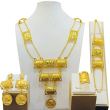 New Bridal Jewelry Set Dubai Necklace Earrings For Women Wedding 24k Gold Plated African Jwellery Bridesmaid Party Gift