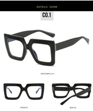 Big Oversized Square Eyeglass Frames Women Trendy Gradients Transparent Computer Optical Lenses Glasses Anti Blue Lens Eyewear