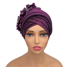 2024 New African Women's Turban Cap Nigeria Auto Gele Headtie Already Made Wedding Geles Female Head Wraps with Diamond Flower