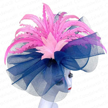 Kentucky Derby Big Fascinator Hat Women Wedding Elegant Feather Pillbox Cap Royal Party Headpiece Ladies Evening Church Chapeau