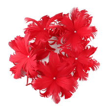 Elegant Women Wedding Hair Fascinator Accessories Headband Bridal Party Show Headwear Fancy Blue Feather Flower Hair Accessories