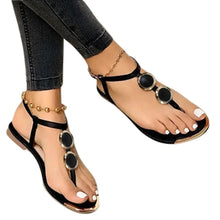 2024 The New Summer Sandals Women Fashion Casual Beach Outdoor Flip Flop Sandals Metal Decoration Ladies Flat Shoes Plus Size