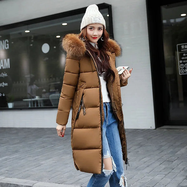 Women's Long down Hooded Jacket