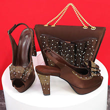 2024 High Quality Yellow Color Fish Beaked Toe Cap Thin Heels Ladies Shoes Matching Bag Set For Women Wedding Party Pump