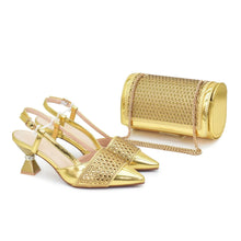 New Design Nigerian Wedding Matching Shoe and Bag Decorated with Rhinestone Wedding Shoes and Bags Set for Women Italian 2025