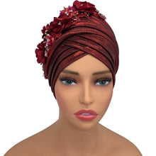 2024 New African Women's Turban Cap Nigeria Auto Gele Headtie Already Made Wedding Geles Female Head Wraps with Diamond Flower