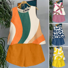 ZANZEA 2025 Summer Printed Tanks Short Suit Women 2PCS Short Sets Holiday Stitching Pleats Outfits Casual Loose Matching Sets