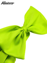 Mlaiscsr Woman One Shoulder Bow High Waisted Birthday Party Wedding Elegant A Line Pleated White Mid Dresses with Belt Outfits