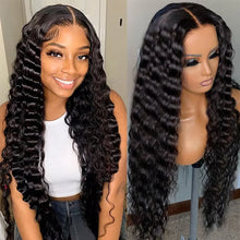 Dark Red Loose Deep Wave 13X6 13X4 Lace Front Wigs Human Hair Transparent  200% Density 100％ Human Hair Wigs For Women
