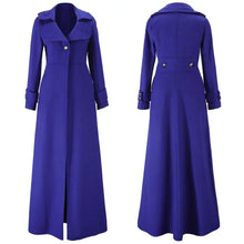 Long Women's Woolen Autumn Winter Single Breasted Trench Coat