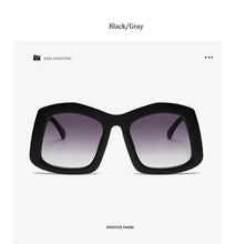 Retro Big Square Gradient Orange Sunglasses For Women New Fashion Luxury Designer Unique Oversized Ladies Sun Glasses Shades