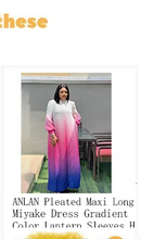 ANLAN Miyake Pleated Maxi Long Dress Mesh Petal Sleeve Half Turtleneck Formal Dresses for Women 2024 New Hot Sales 6KK9927