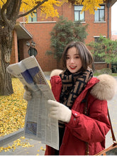 Women's Large Fur Collar Hooded Warm Thick Padded Parka Jacket