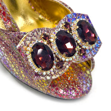 Elegant Heels for Womens Peep Toe Special Material Design Rhinestone Sandals Italian Shoes and Bags Matching Set 2024