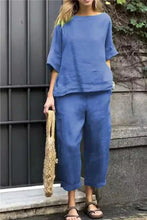 2025 Summer New Women's 2-piece Plus-size Cotton And Linen Shirt + High-waisted Pant Suit 2 Piece Sets Womens Outfits