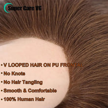 16x2cm Human Hair Toupee Men Forehead Hairpiece Patch Hairline Invisible Seamless Ultra Thin Skin PU Men's Capillary Prosthesis