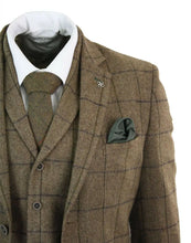 Men's Suit Plaid Two Button Jacket Vest&Pants