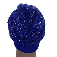 Elegant African Turban Cap with Shiny Rhinestone Ready to Wear Nigeria Auto Gele Headtie Party Women's Head Wrap Bonnet Turbante