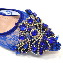Venus Chan Nigerian Elegant Lace Net Style Green Crystal Low Heel Shoes And Three-Dimensional Mini Bag Commuter Women's Shoes