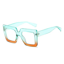 Big Oversized Square Eyeglass Frames Women Trendy Gradients Transparent Computer Optical Lenses Glasses Anti Blue Lens Eyewear