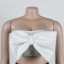 K2825 Sexy Slimming European Style Color Blocking Strapless Bow Mesh Bodycon Skirt Suit Smooths Your Silhouette