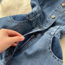 WTHT Fashion Women's Ruffled Edge Sleeveless Denim Long Dress 2024 Autumn O-neck Single Breasted Pleated Dresses Female 1LS125