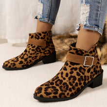 Women's High Heels Track Design Leopard Print Boots