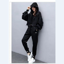 Women's Tracksuit Korean Elegant Hoodie Zipper Jacket Coat Sport Pants Two Piece Suit 2025 Spring Autumn New in Matching Set