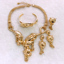 Jewelry Set Women Pendant Lion Fashion Necklace and Lion Bracelet Dubai Original Gold Plated Jewelry Women Necklace Set