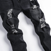 2025 New Fashion Street Style Ripped Skinny Jeans Men Vintage wash Solid Denim Trouser Mens Casual Slim fit pencil denim Pants