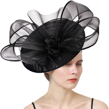 Eegant Wedding Big Size Fascinator Hat Women Flower Multimodal Hair Top Clips Hat Ladies Cocktail Church Party Hairdress