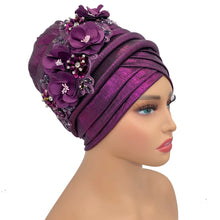 2024 New African Women's Turban Cap Nigeria Auto Gele Headtie Already Made Wedding Geles Female Head Wraps with Diamond Flower