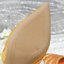 Venus Chan 2025 New Shoes and Bag to Match Orange Colour Pointed-Toe Diamond-Studded Party Women's High Heels Ms. Banguet Scene