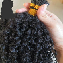 Women's Burmese Afro Kinky Curly I Tip Micro-links Human Hair Extensions