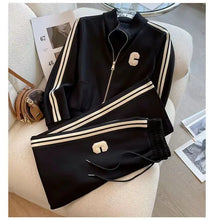 Spring and Autumn Leisure Fashion Sports Set New High end Western Style Coat Wide Leg Pants Two piece Set pant sets women pants