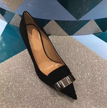 2022 Women Party Bridal Wedding Shoes Luxury Pumps Metal Plate Glitter High Heels Ladies Stiletto Dress Pointed Toe Bombas Mujer
