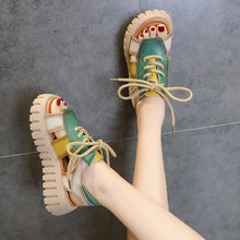 2024 New Lace-up Summer Fish Mouth Sandals Premium PU Spell Color Roman Shoes Woman Sandals Platform Wedges Increase Sandals