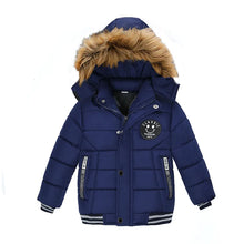 2025 Winter Children Warm Clothing Boys Down Jacket Baby Polyester Fiber Hooded Coat Thicken Outerwear Kids Solid Color Parka