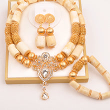 Natural coral beads orange necklace set for stylish Nigerian wedding couple African jewelry