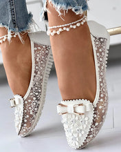Summer Breathable Solid Color Vulcanized Shoes Floral Embroidery Bowknot Loafers Women Non-slip Flower Sneakers Chaussure Femmes