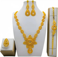 New Bridal Jewelry Set Dubai Necklace Earrings For Women Wedding 24k Gold Plated African Jwellery Bridesmaid Party Gift