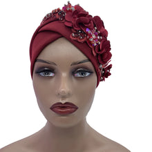 Elegant African Turban Cap with Shiny Rhinestone Ready to Wear Nigeria Auto Gele Headtie Party Women's Head Wrap Bonnet Turbante