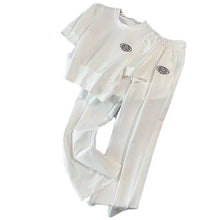 2025 Fashion Leisure Sports Set Summer New Style Aging Reduction Short Sleeve Wide Leg Pants Two Piece Set Pant Sets Short Se