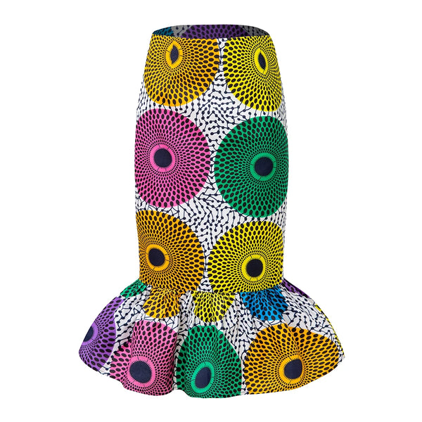 African Dresses for Women  African Clothes Ankara Wax Print Outfit Wedding Party Midi Skirt
