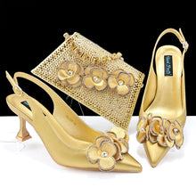 Party Shoes And Bag Ladies Heel Decoration Pure Elegant Flower Wedding Shoes And Bag Full rhinestone Fashion Handbag