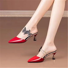 Pointed Designer Slides Fashion Rhinestones Non-Slip Women Slippers Elegant High Heel Outdoor Pearl Party Shoes
