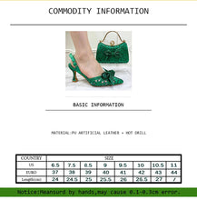 Ladies Shoe and Bag Set Latest Designers Luxury Italian Party Shoes and Bag Set for Women Rhinestone Wedding Bride Shoes Woman
