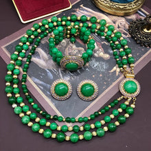 Natural grandmother green strawberry crystal beads rhinestone necklace earrings bracelet luxury exquisite women wedding jewelry