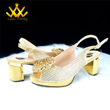 2025 Special New Arrivals Italian Women Shoes and Bag to Match in Green Color with Platform Shinning Crystal Sandal for Wedding